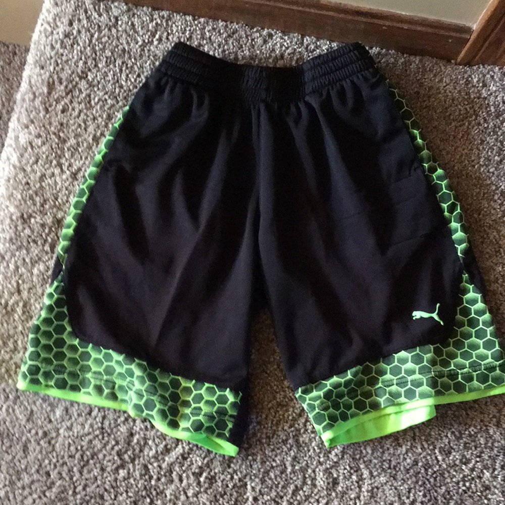 Green/black shorts